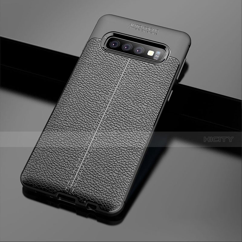 Custodia Silicone Morbida In Pelle Cover A02 per Samsung Galaxy S10 5G Nero
