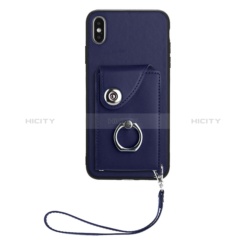 Custodia Silicone Morbida In Pelle Cover BF1 per Apple iPhone Xs Max Blu
