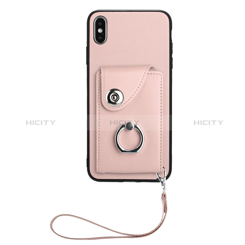 Custodia Silicone Morbida In Pelle Cover BF1 per Apple iPhone Xs Max Oro Rosa