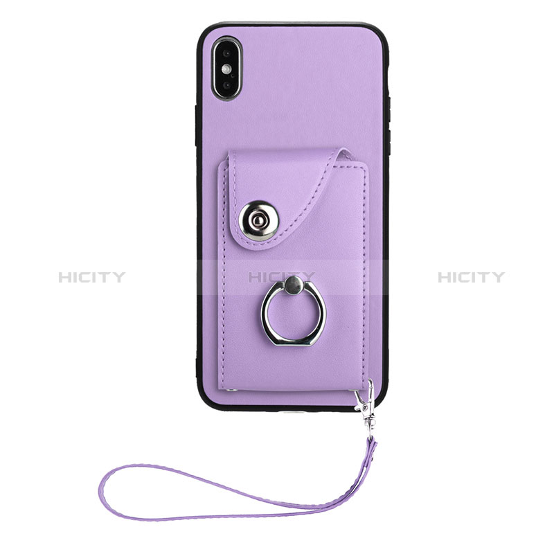 Custodia Silicone Morbida In Pelle Cover BF1 per Apple iPhone Xs Max Viola