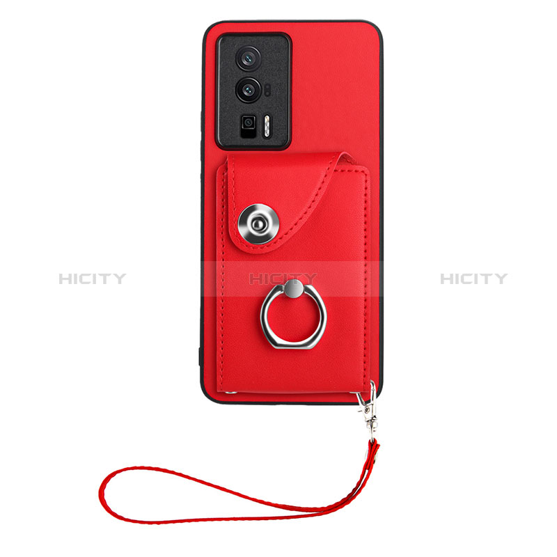 Custodia Silicone Morbida In Pelle Cover BF1 per Xiaomi Poco F5 Pro 5G Rosso