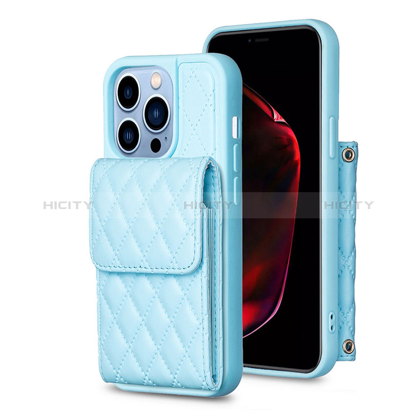 Custodia Silicone Morbida In Pelle Cover BF4 per Apple iPhone 13 Pro Max Blu