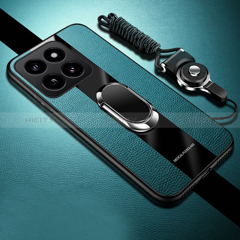 Custodia Silicone Morbida In Pelle Cover con Magnetico Anello Supporto PB1 per Xiaomi Mi 14 Pro 5G