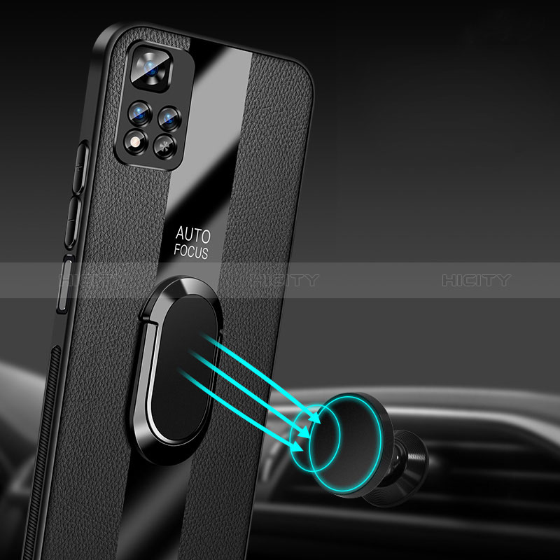 Custodia Silicone Morbida In Pelle Cover con Magnetico Anello Supporto PB2 per Xiaomi Redmi Note 11S 5G