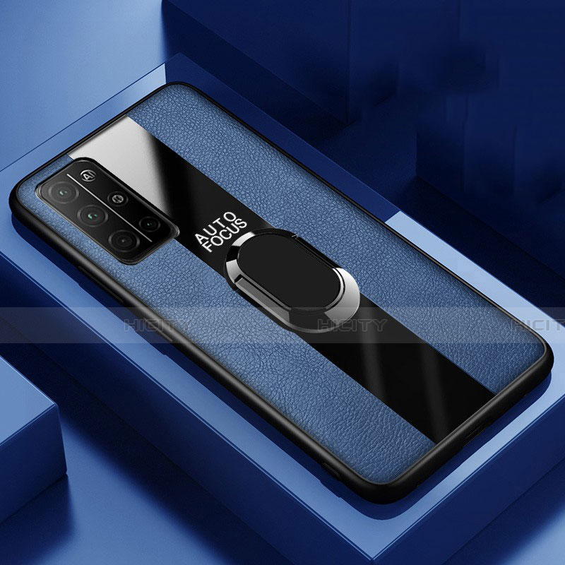Custodia Silicone Morbida In Pelle Cover con Magnetico Anello Supporto per Huawei Honor 30S Blu