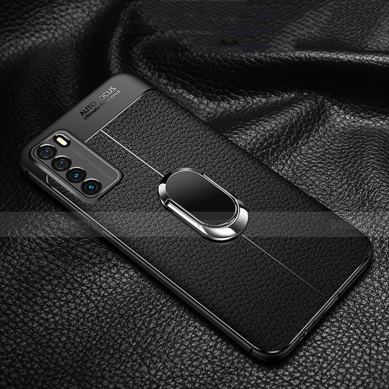 Custodia Silicone Morbida In Pelle Cover con Magnetico Anello Supporto per Huawei Honor Play4 5G