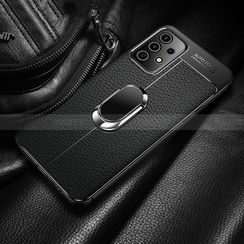 Custodia Silicone Morbida In Pelle Cover con Magnetico Anello Supporto per Samsung Galaxy A32 5G