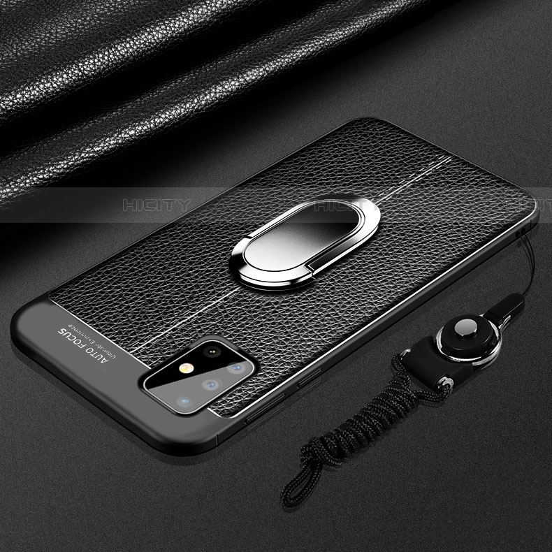 Custodia Silicone Morbida In Pelle Cover con Magnetico Anello Supporto per Samsung Galaxy A71 5G