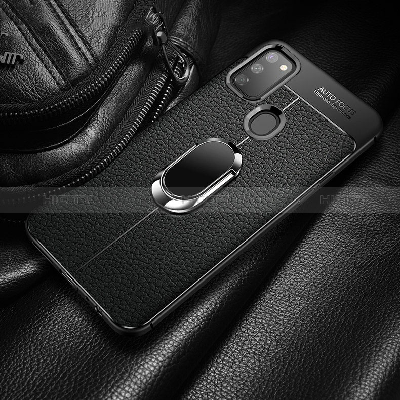 Custodia Silicone Morbida In Pelle Cover con Magnetico Anello Supporto per Samsung Galaxy M21