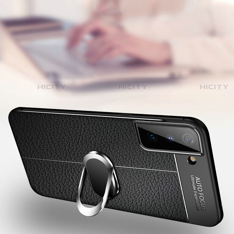 Custodia Silicone Morbida In Pelle Cover con Magnetico Anello Supporto per Samsung Galaxy S21 5G