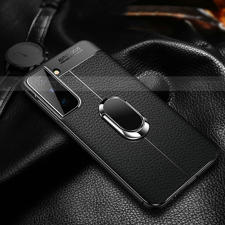 Custodia Silicone Morbida In Pelle Cover con Magnetico Anello Supporto per Samsung Galaxy S21 FE 5G