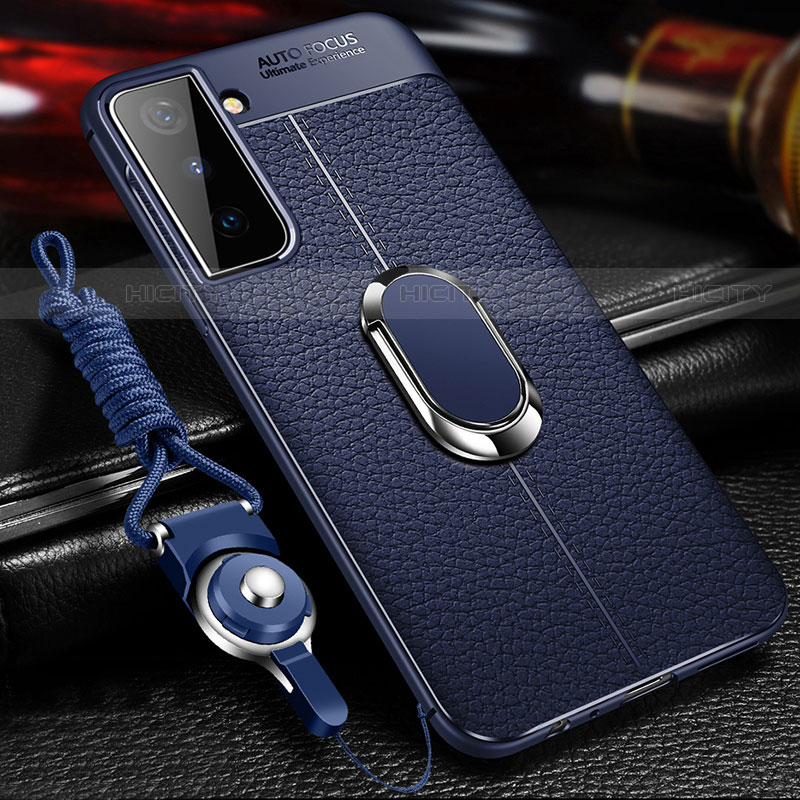 Custodia Silicone Morbida In Pelle Cover con Magnetico Anello Supporto per Samsung Galaxy S21 Plus 5G