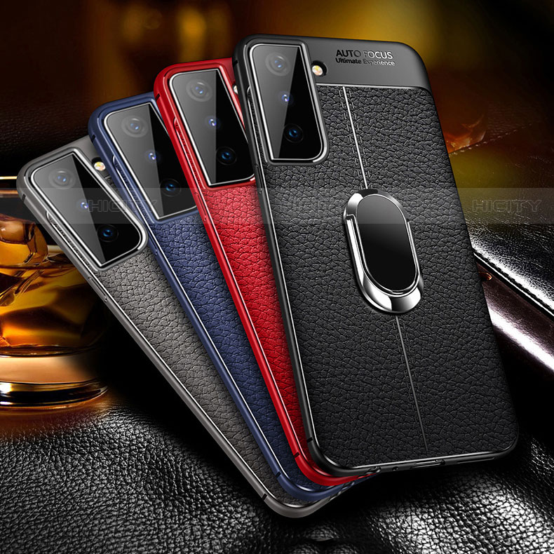 Custodia Silicone Morbida In Pelle Cover con Magnetico Anello Supporto per Samsung Galaxy S21 Plus 5G