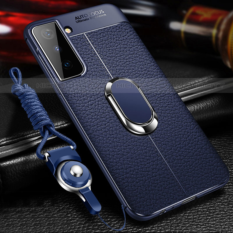 Custodia Silicone Morbida In Pelle Cover con Magnetico Anello Supporto per Samsung Galaxy S22 5G