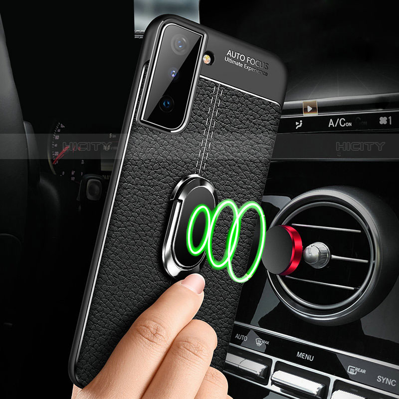 Custodia Silicone Morbida In Pelle Cover con Magnetico Anello Supporto per Samsung Galaxy S22 5G