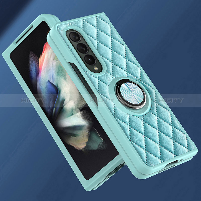 Custodia Silicone Morbida In Pelle Cover con Magnetico Anello Supporto per Samsung Galaxy Z Fold3 5G