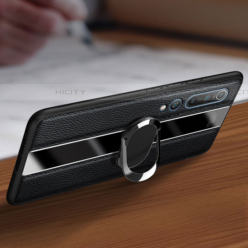 Custodia Silicone Morbida In Pelle Cover con Magnetico Anello Supporto per Xiaomi Mi 10