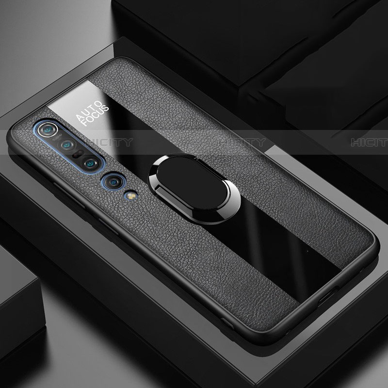 Custodia Silicone Morbida In Pelle Cover con Magnetico Anello Supporto per Xiaomi Mi 10 Pro