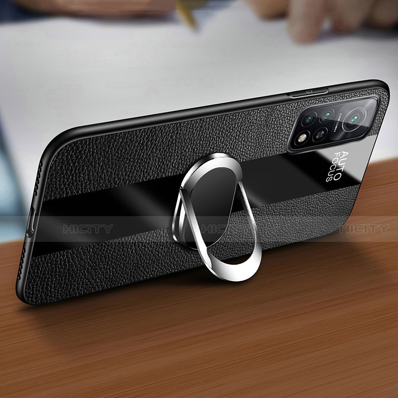 Custodia Silicone Morbida In Pelle Cover con Magnetico Anello Supporto per Xiaomi Mi 10T 5G
