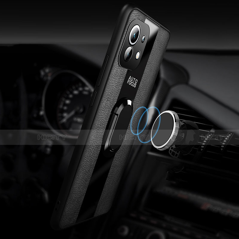 Custodia Silicone Morbida In Pelle Cover con Magnetico Anello Supporto per Xiaomi Mi 11 5G