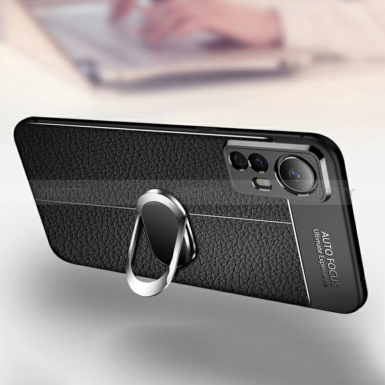 Custodia Silicone Morbida In Pelle Cover con Magnetico Anello Supporto per Xiaomi Mi 12T Pro 5G