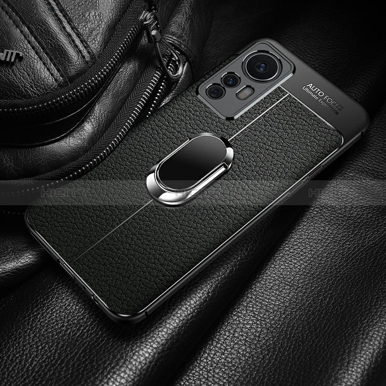 Custodia Silicone Morbida In Pelle Cover con Magnetico Anello Supporto per Xiaomi Mi 12T Pro 5G