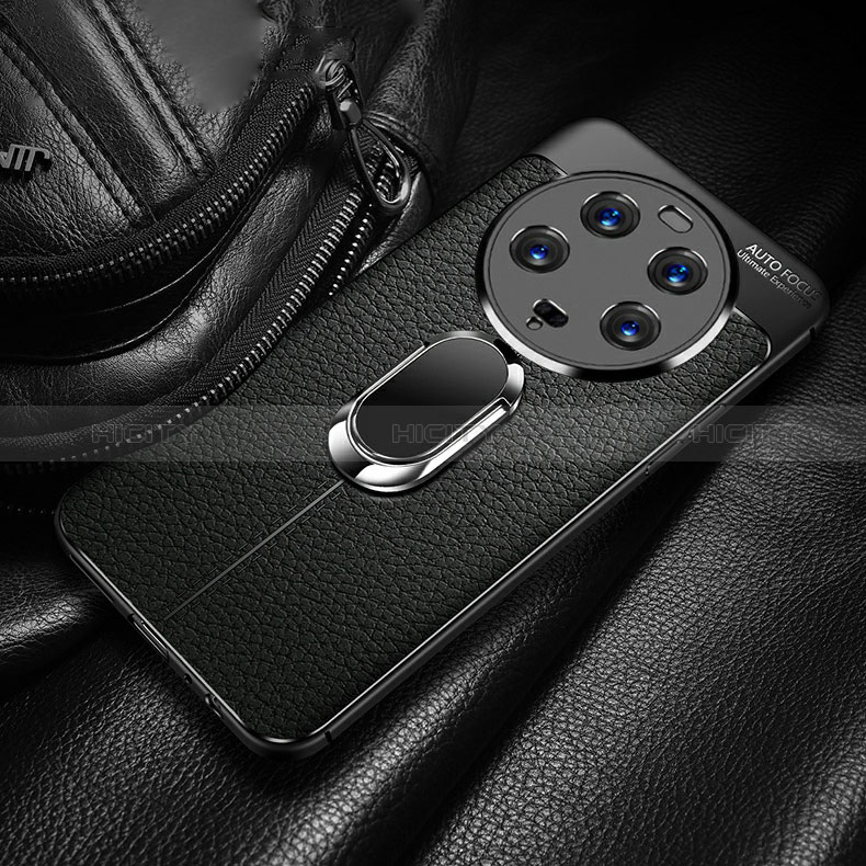Custodia Silicone Morbida In Pelle Cover con Magnetico Anello Supporto per Xiaomi Mi 13 Ultra 5G