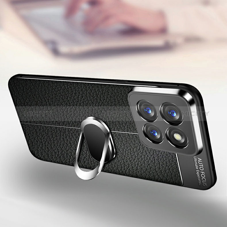 Custodia Silicone Morbida In Pelle Cover con Magnetico Anello Supporto per Xiaomi Mi 14 Pro 5G