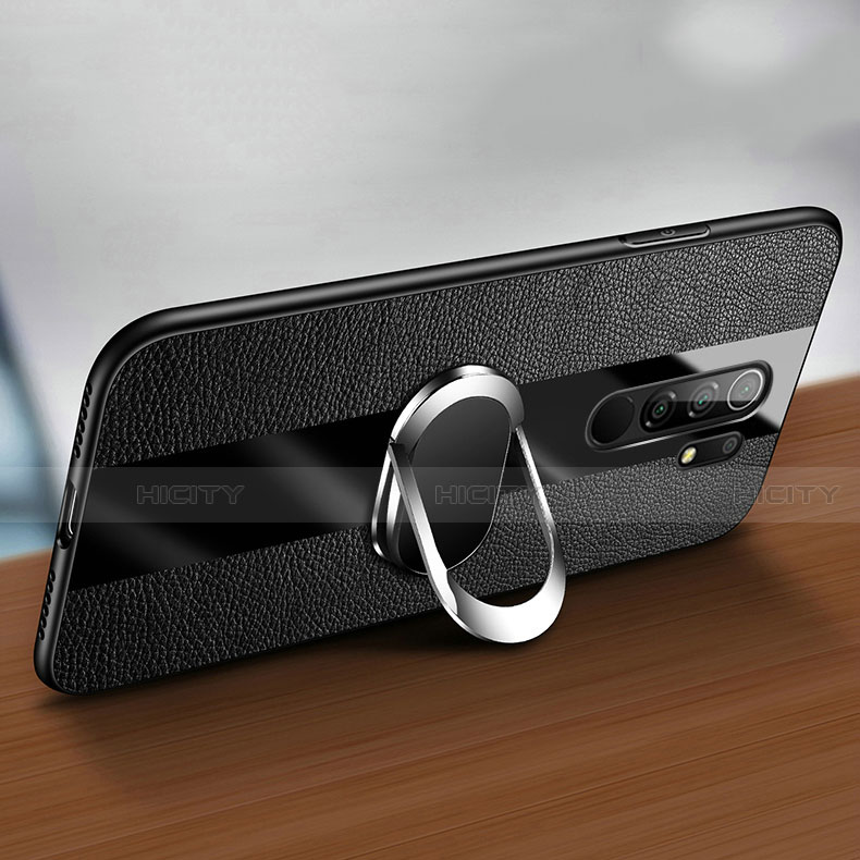Custodia Silicone Morbida In Pelle Cover con Magnetico Anello Supporto per Xiaomi Redmi 9