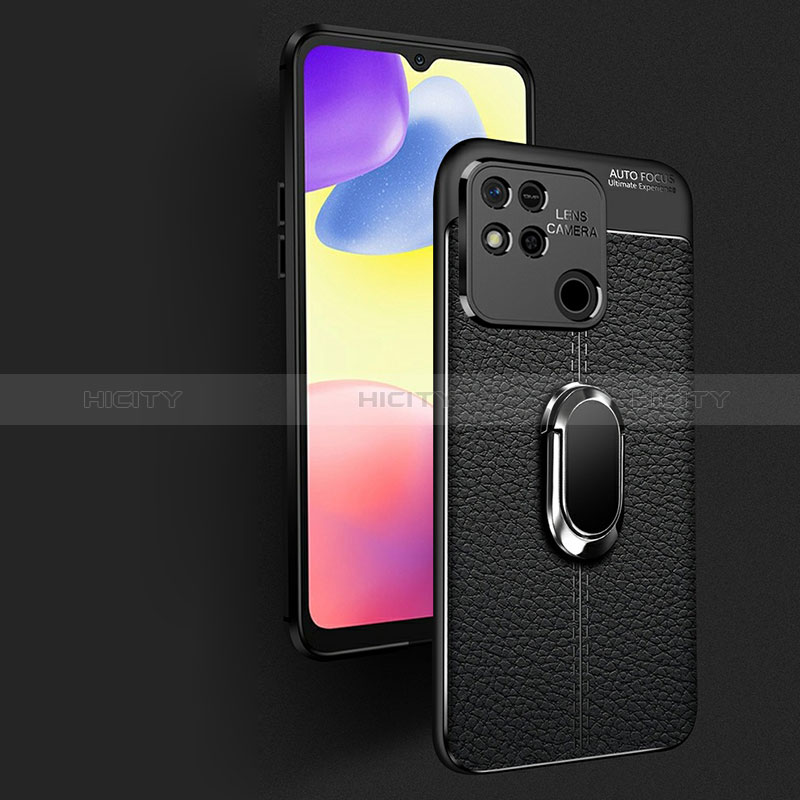 Custodia Silicone Morbida In Pelle Cover con Magnetico Anello Supporto per Xiaomi Redmi 9C