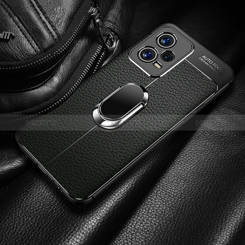 Custodia Silicone Morbida In Pelle Cover con Magnetico Anello Supporto per Xiaomi Redmi Note 12 Pro 5G
