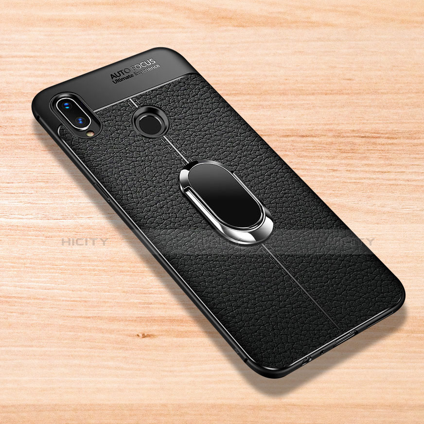 Custodia Silicone Morbida In Pelle Cover con Magnetico Anello Supporto per Xiaomi Redmi Note 7 Pro