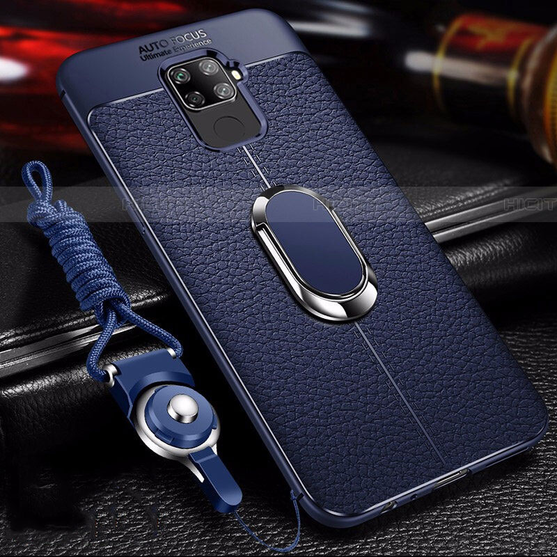 Custodia Silicone Morbida In Pelle Cover con Magnetico Anello Supporto S01 per Huawei Nova 5i Pro