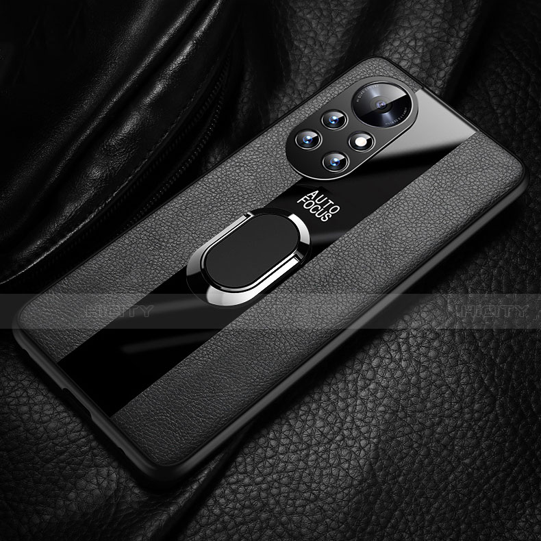 Custodia Silicone Morbida In Pelle Cover con Magnetico Anello Supporto S01 per Huawei Nova 8 5G