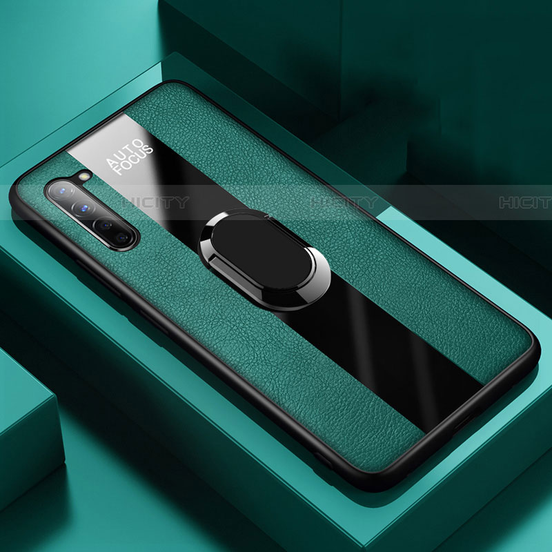 Custodia Silicone Morbida In Pelle Cover con Magnetico Anello Supporto S01 per Oppo Find X2 Lite