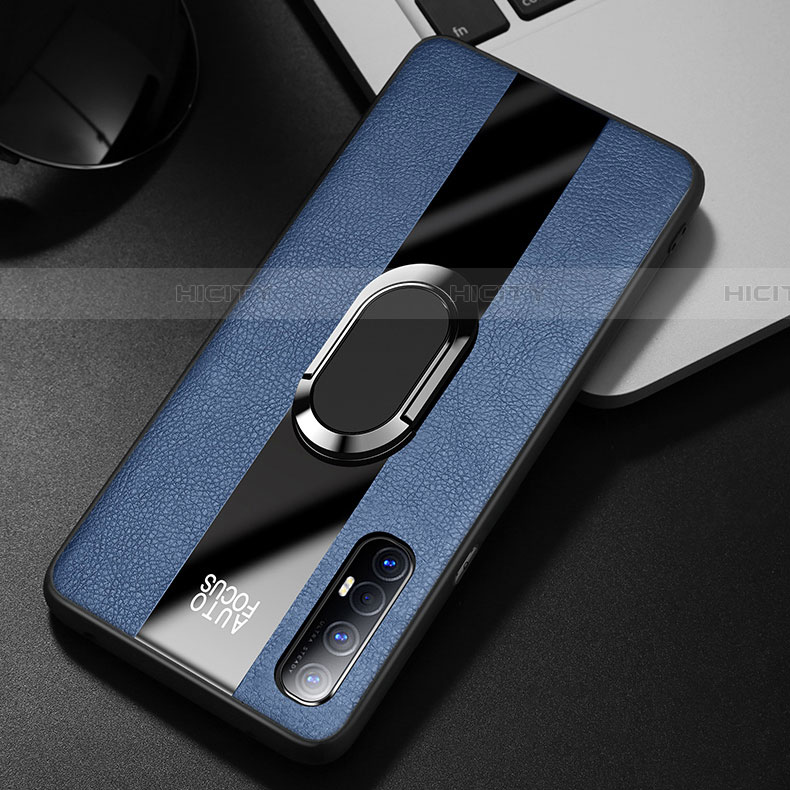 Custodia Silicone Morbida In Pelle Cover con Magnetico Anello Supporto S01 per Oppo Find X2 Neo