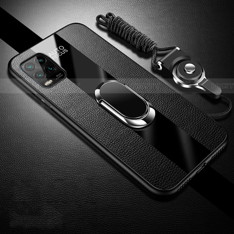 Custodia Silicone Morbida In Pelle Cover con Magnetico Anello Supporto S01 per Xiaomi Mi 10 Lite