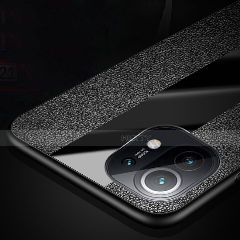 Custodia Silicone Morbida In Pelle Cover con Magnetico Anello Supporto S01 per Xiaomi Mi 11 5G