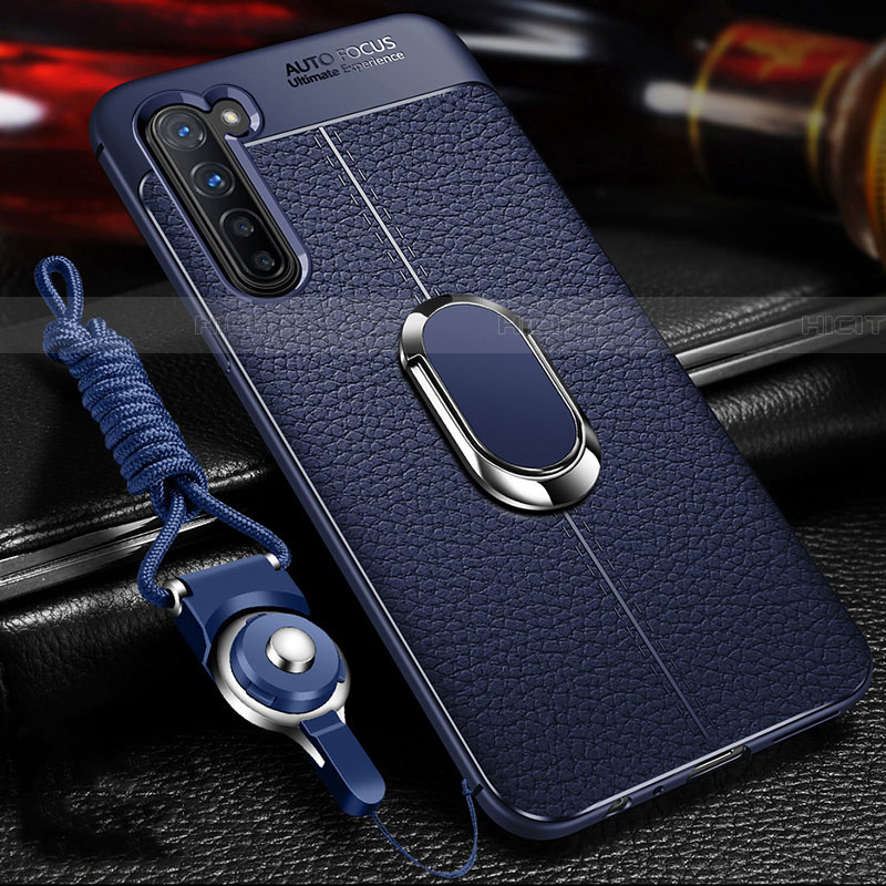 Custodia Silicone Morbida In Pelle Cover con Magnetico Anello Supporto S02 per Oppo Find X2 Lite