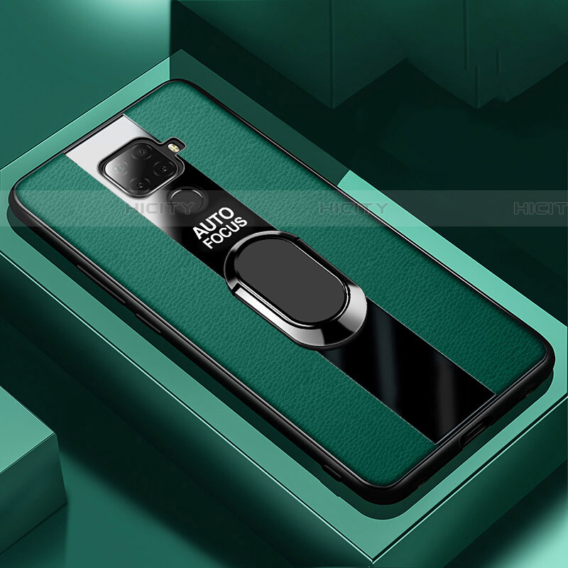 Custodia Silicone Morbida In Pelle Cover con Magnetico Anello Supporto S03 per Huawei Nova 5i Pro