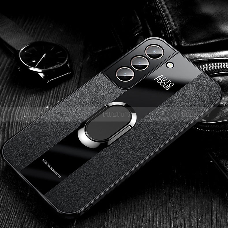 Custodia Silicone Morbida In Pelle Cover con Magnetico Anello Supporto S03 per Samsung Galaxy S24 5G