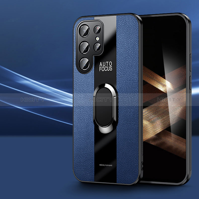 Custodia Silicone Morbida In Pelle Cover con Magnetico Anello Supporto S03 per Samsung Galaxy S24 Ultra 5G