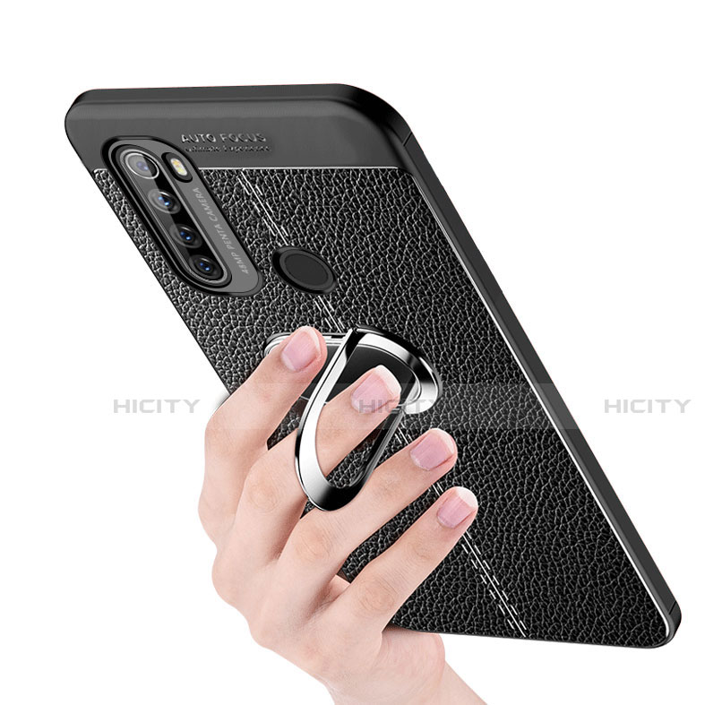 Custodia Silicone Morbida In Pelle Cover con Magnetico Anello Supporto S03 per Xiaomi Redmi Note 8T