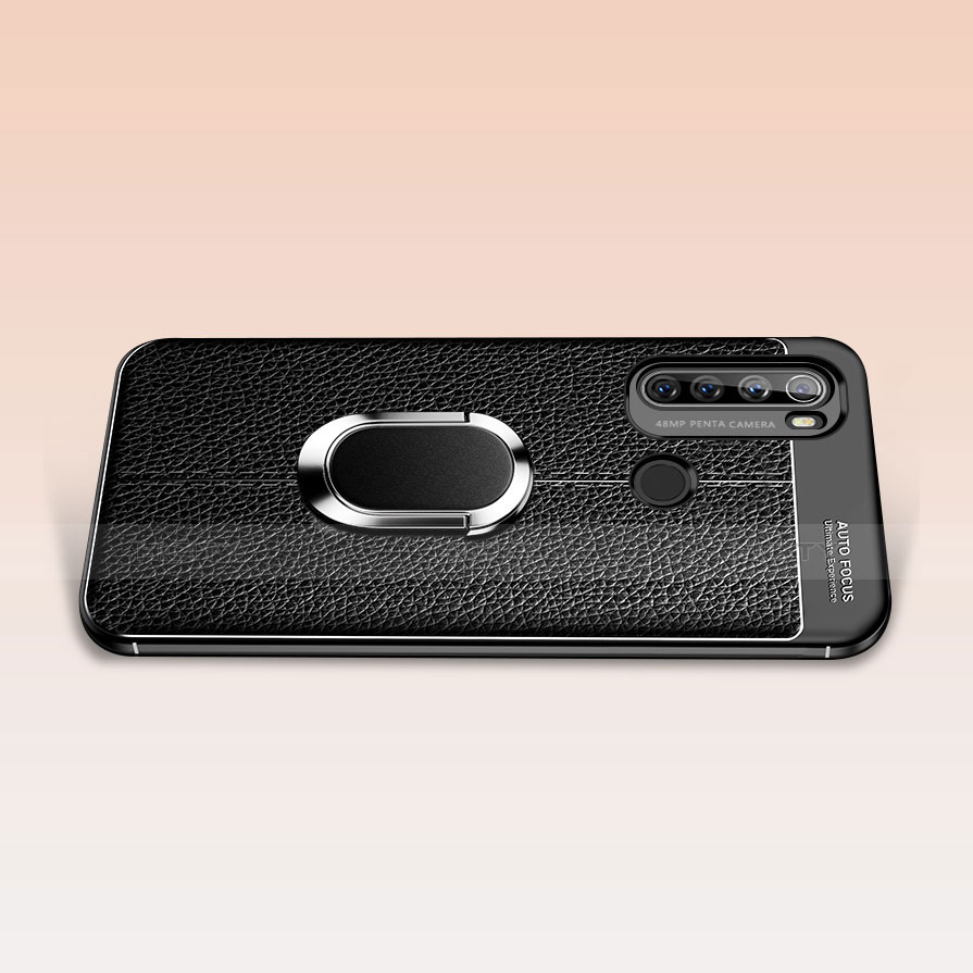 Custodia Silicone Morbida In Pelle Cover con Magnetico Anello Supporto S03 per Xiaomi Redmi Note 8T