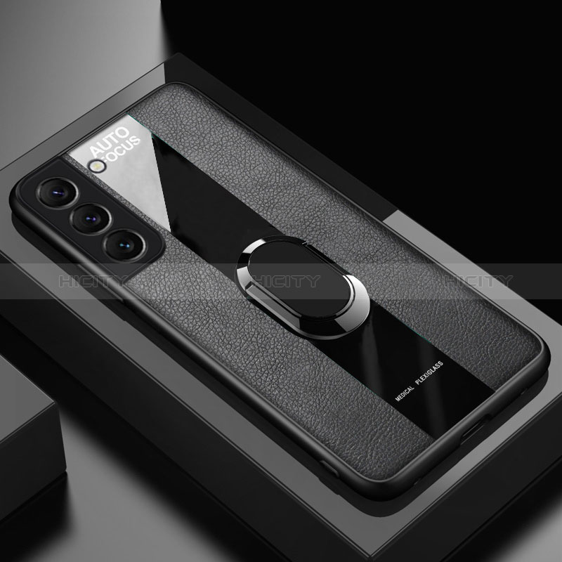 Custodia Silicone Morbida In Pelle Cover con Magnetico Anello Supporto S04 per Samsung Galaxy S24 5G