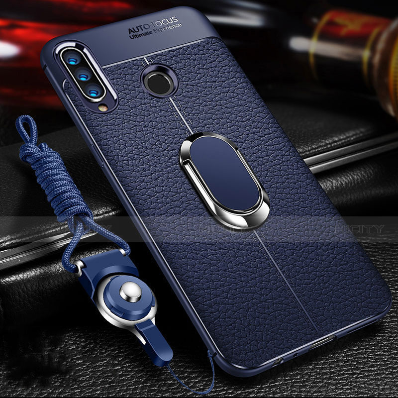 Custodia Silicone Morbida In Pelle Cover con Magnetico Anello Supporto T01 per Huawei Honor 20 Lite