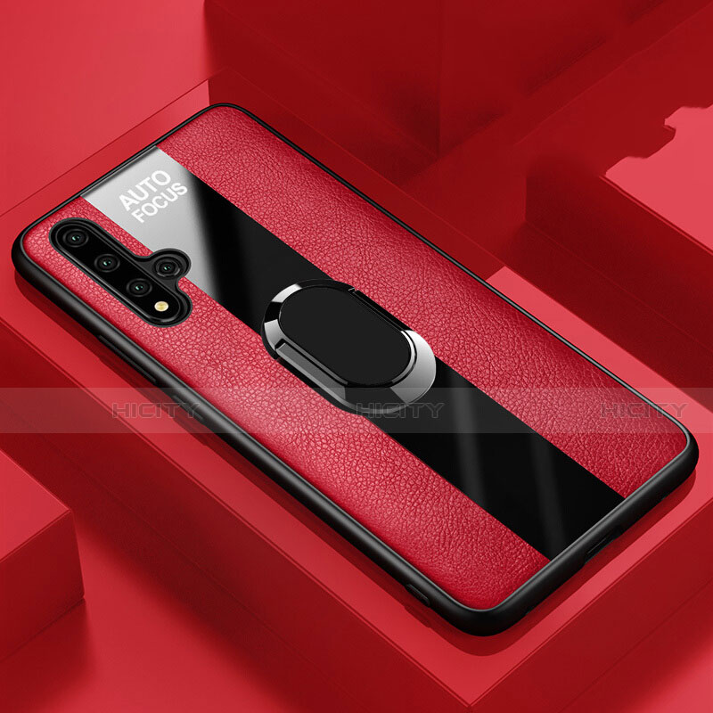 Custodia Silicone Morbida In Pelle Cover con Magnetico Anello Supporto T01 per Huawei Honor 20 Pro