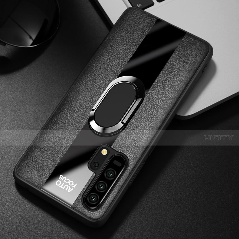 Custodia Silicone Morbida In Pelle Cover con Magnetico Anello Supporto T01 per Huawei Honor 20 Pro