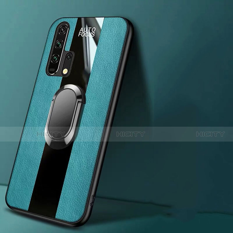 Custodia Silicone Morbida In Pelle Cover con Magnetico Anello Supporto T01 per Huawei Honor 20 Pro Verde