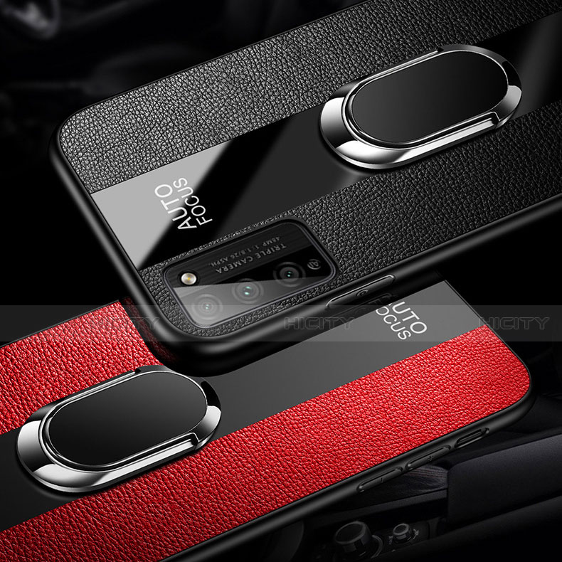 Custodia Silicone Morbida In Pelle Cover con Magnetico Anello Supporto T01 per Huawei Honor 30 Lite 5G